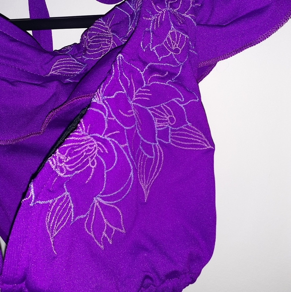 Purple Ruffle Bottom Bikini - Picture 2 of 6